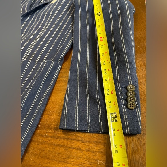Cremeiux Linen-Blend Striped Blazer Peacoat Blue,size 38/L, Northwest NWT - Picture 13 of 16